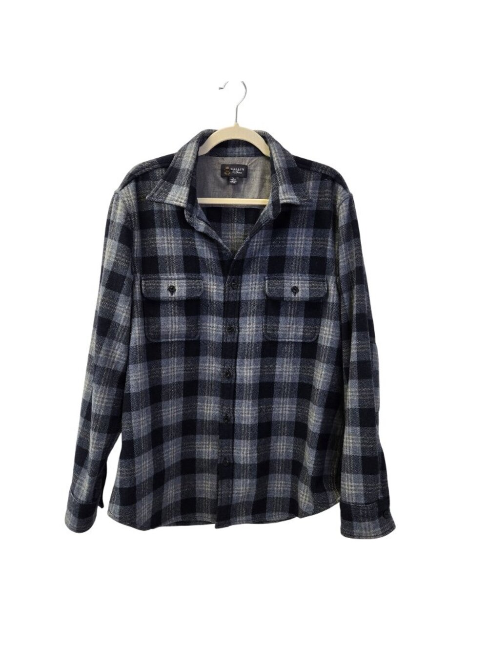 Wallin & Bros. Wool Blend Plaid Button Down Shirt Shacket Size Large